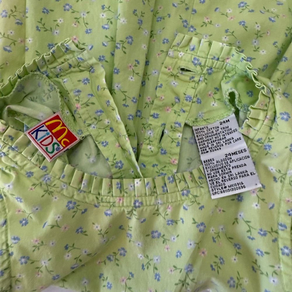 Green Floral Pocket Sleeveless Casual Dress for Girls - Picture 5 of 7